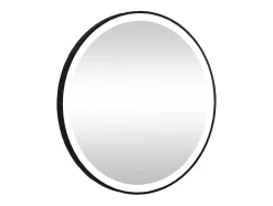 Vente-unique Miroir de salle de bain lumineux rond noir avec Leds - D. 80 cm - NUMEA