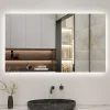 AICA Sanitaire Miroir de salle de bain LED 80x60 cm rétro-éclairé sans cadre avec anti-buée + mémoire + dimmable,* Miroir Lumineux