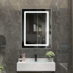 Luxury Bain Miroir de salle de bain LED 60x80cm à luminosité variable rectangulaire LuxuryBain* Miroir Lumineux