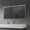Luxury Bain Miroir de salle de bain LED 110x60cm anti buée, luminosité variable avec cadre en aluminium noir LuxuryBain* Miroir Lumineux