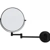 Sanindusa Miroir de salle de bain mural grossissant articulé Luxe latéral face couleur noir