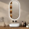 Mirlux Miroir de salle de bain ovale chauffant et éclairé par LED 100x50cm avec cadre noir
