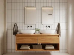 Vente-unique Miroir de salle de bain rectangle contour noir - 50x80 cm - DEMETRIA
