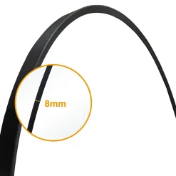 AICA Sanitaire Miroir de salle de bain rond 50cm noir mat encadré,* Miroir Simple