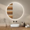 Mirlux Miroir de salle de bain rond éclairé par LED 100 cm, antibuée, sans cadre* Miroir Grossissant Lumineux