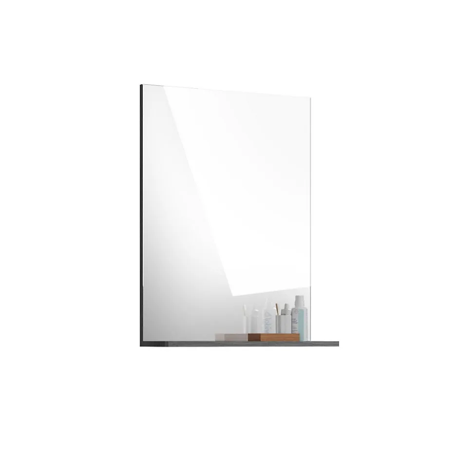 Meublorama Miroir de salle de bain SCOTT Gris foncé 60x79x18 cm* Miroir Simple