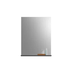 Meublorama Miroir de salle de bain SCOTT Gris foncé 60x79x18 cm* Miroir Simple