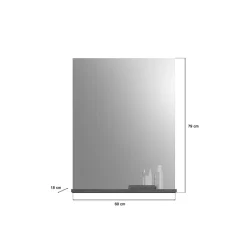 Meublorama Miroir de salle de bain SCOTT Gris foncé 60x79x18 cm* Miroir Simple