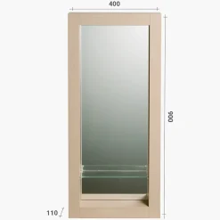 Autres Miroir de salle de bain 90x40 cm en bois couleur chêne avec étagère fixation murale CEDAM