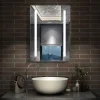 AICA Sanitaire Miroir de salle de bain 60x45cm avec gradation infinie, anti-buée et mémoire, miroir mural,* Miroir Lumineux