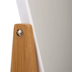 5Five Miroir de salle de bains grossissant pivotant à poser blanc et bambou,