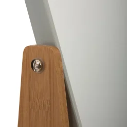 5Five Miroir de salle de bains grossissant pivotant à poser blanc et bambou,