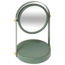 5Five Miroir de salle de bains grossissant et pivotant à poser, vert ficus, Duo* Miroir Simple