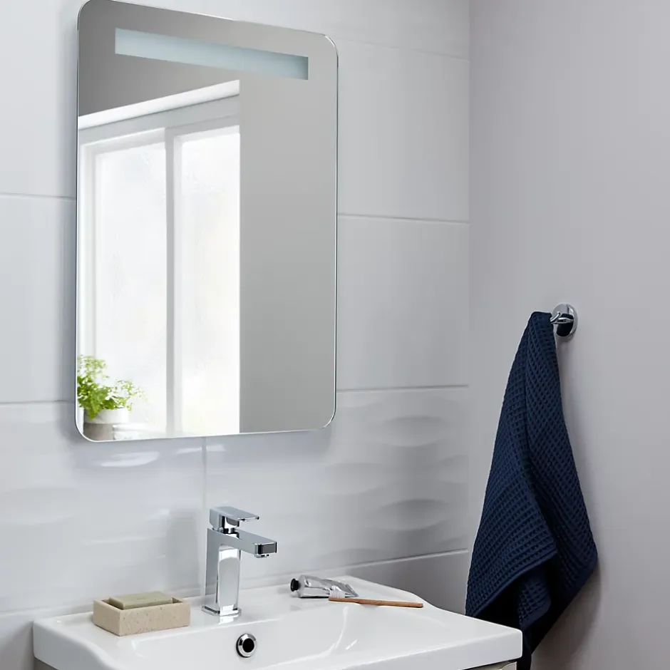 Cooke & Lewis Miroir de salle de bains éclairant LED antibuée 50x70 cm, GoodHome Colwell* Miroir Lumineux