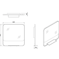GoodHome Miroir de salle de bains mural blanc avec tablette l.60,5 x H.60.5 x P.12 cm, Maza* Miroir Simple