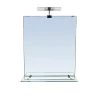 Miroir de salle de bains lumineux LED avec étagère en verre l.50 x H.60 cm, GoodHome Clarach