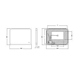 MPGlass Miroir de salle de bains lumineux LED noir 60 x 80 cm, Lyon Chic* Miroir Lumineux