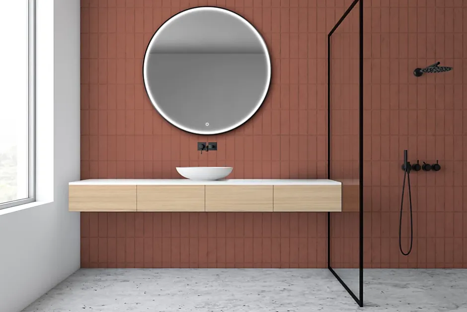 MPGlass Miroir de salle de bains lumineux LED rond Ø 120 cm Bishop 2* Miroir Lumineux