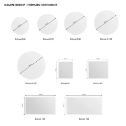 MPGlass Miroir de salle de bains lumineux LED rond Ø70 cm, argenté, Bishop* Miroir Lumineux