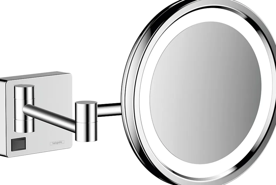 Hansgrohe Miroir de salle de bains lumineux LED grossissant, chromé,* Miroir Grossissant Lumineux