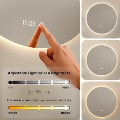 Mirlux Miroir de salle de bains lumineux LED rond 120cm, Sans Cadre, Antibuée* Miroir Lumineux