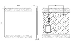 MPGlass Miroir de salle de bains lumineux LED, argenté l.70 x H. 65 cm, Vague