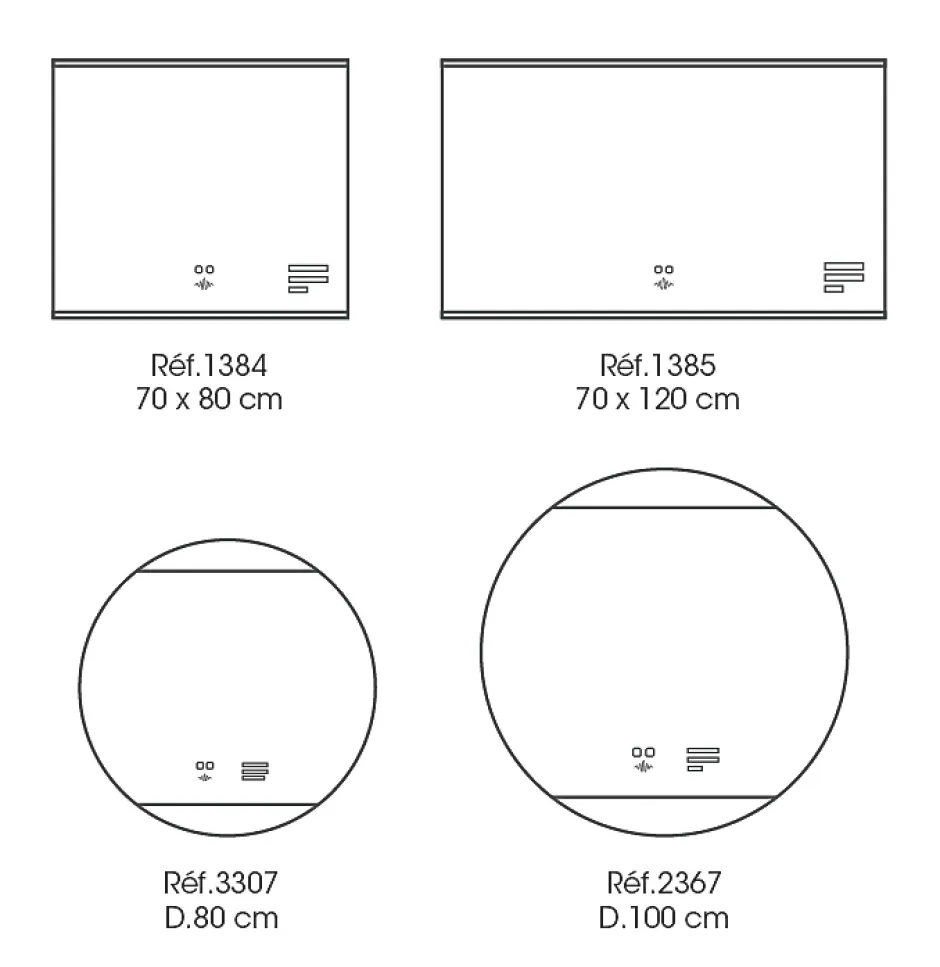 MPGlass Miroir de salle de bains lumineux LED connecté 70 x 80 cm, argenté, BroadWay