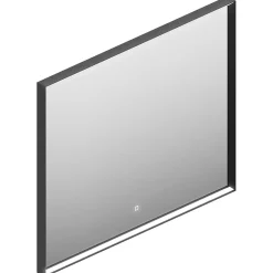 Miroir de salle de bains lumineux LED cadre noir H.75 x L.90 cm, Pura+* Miroir Lumineux