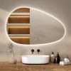 Mirlux Miroir de salle de bains lumineux LED asymétrique 150x93cm, antibuée* Miroir Grossissant Lumineux