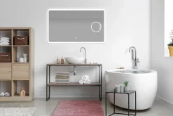 MPGlass Miroir de salle de bains lumineux LED rectangulaire l. 120 x H. 70 cm Bergen* Miroir Lumineux