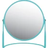 Spirella Miroir de salle de bains grossissant inclinable en métal, bleu aqua, l.18 x H.20 x P.10,5 cm, Akira Aqua