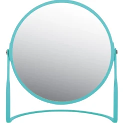 Spirella Miroir de salle de bains grossissant inclinable en métal, bleu aqua, l.18 x H.20 x P.10,5 cm, Akira Aqua