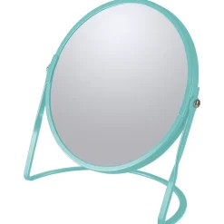 Spirella Miroir de salle de bains grossissant inclinable en métal, bleu aqua, l.18 x H.20 x P.10,5 cm, Akira Aqua