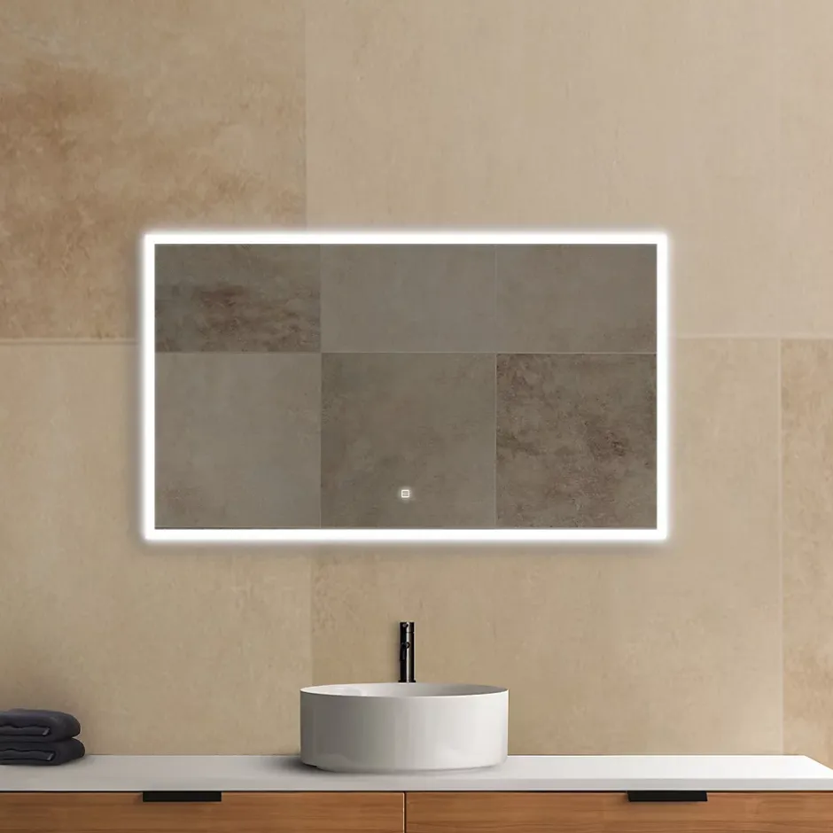 MPGlass Miroir de salle de bains lumineux LED rectangulaire l. 120 x H. 70 cm Bishop 2* Miroir Lumineux