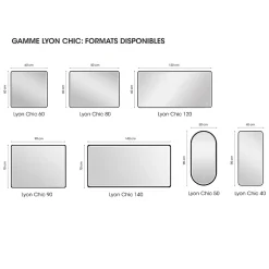 MPGlass Miroir de salle de bains lumineux LED noir 70 x 140 cm, Lyon Chic* Miroir Lumineux