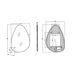 MPGlass Miroir de salle de bains lumineux LED 55 x 80 cm, argenté, Stone