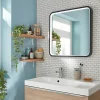 MPGlass Miroir de salle de bains lumineux LED noir 60 x 60 cm, Lyon Chic* Miroir Lumineux