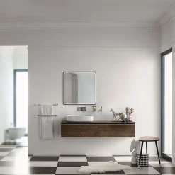 MPGlass Miroir de salle de bains lumineux LED noir 60 x 60 cm, Lyon Chic* Miroir Lumineux