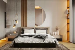 Tulup Miroir demi-rond moderne 45 x 90 cm style loft 1 pièce