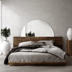 Tulup Miroir demi-rond moderne 45 x 90 cm style loft 1 pièce