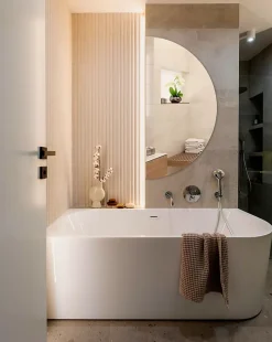 Tulup Miroir demi-rond 50 x 100 cm grand pour chambre 1 pièce