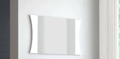Dmora Miroir Diego, Miroir de salle de bain, 100% Made in Italy, 110x2h60 cm, Blanc brillant* Miroir Simple