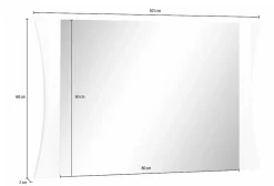 Dmora Miroir Diego, Miroir de salle de bain, 100% Made in Italy, 110x2h60 cm, Blanc brillant* Miroir Simple