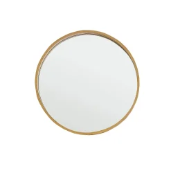 Berah Getah Miroir en chêne massif rond 50 cm* Miroir Simple