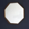 Berah Getah Miroir en mindi massif finition noyer octogonal* Miroir Simple