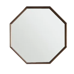 Berah Getah Miroir en mindi massif finition noyer octogonal* Miroir Simple