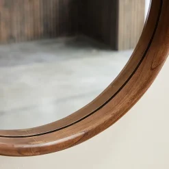 Berah Getah Miroir en mindi massif finition noyer 50 cm* Miroir Simple