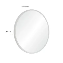 Mob-In Miroir en métal rond D60cm EMA Blanc