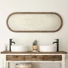 Berah Getah Miroir en pin recyclé massif ovale* Miroir Simple
