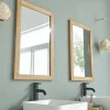 Berah Getah Miroir en teck massif rectangulaire